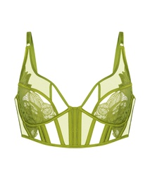 Soutien-gorge à armatures non-préformé longline Billie - Vert, Vert, coloris
