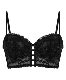 Soutien-gorge rembourré à armatures longline Vera - Noir