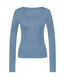 Top de pyjama Rib - Bleu, Bleu, coloris