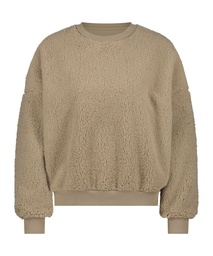 Teddy Fleece Top - Brown, Marron, coloris