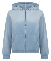 Manteau à capuche velours - Bleu, Bleu, coloris
