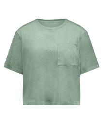 Top Velours Pocket - Vert, Vert, coloris