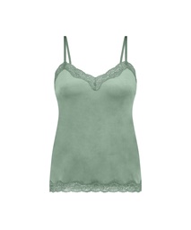 Camisole velours Dentelle - Vert, Vert, coloris