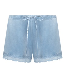 Short velours dentelle - Bleu, Bleu, coloris