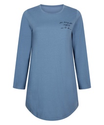 Chemise de nuit à col rond - Bleu, Bleu, coloris