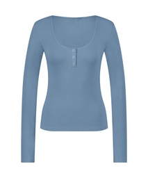 Top de pyjama Rib - Bleu, Bleu, coloris