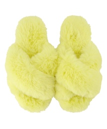 Pantoufles Fake Fur - Jaune, Jaune, coloris