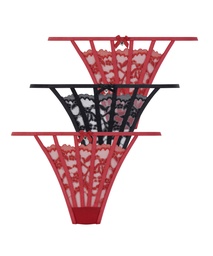 Pack de 3 strings - Rouge, Rouge, coloris
