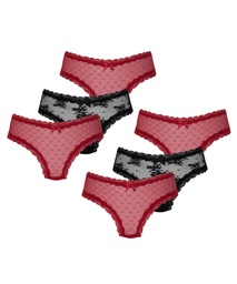 Lot de 6 slips brésiliens - Rouge, Rouge, coloris