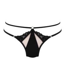 Slip brésilien ouvert Nisha - Noir, Noir, coloris