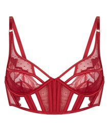 Soutien-gorge à armatures non-préformé longline Billie - Rouge, Rouge, coloris