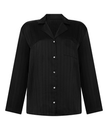 Veste en satin à rayures - Noir, Noir, coloris