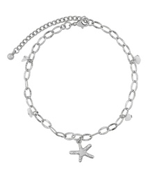 Bracelet de cheville étoile de mer - Gris, Gris, coloris