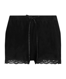 SHORT VELOURS SCALLOP LACE - Black, Noir, coloris