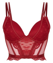 Soutien-gorge à armatures préformé push-up et longline Coco - Rouge, Rouge, coloris