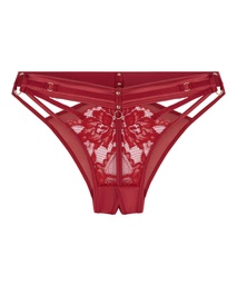 Slip brésilien ouvert à l'entrejambe Emmeline - Rouge, Rouge, coloris