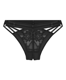 Slip brésilien ouvert à l'entrejambe Emmeline - Noir, Noir, coloris