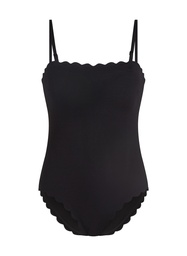 Maillot de bain Bandeau Scallop - Noir, Noir, coloris