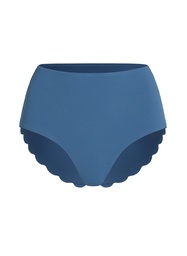 Bas de bikini Rio taille haute festonné - Bleu, Bleu, coloris