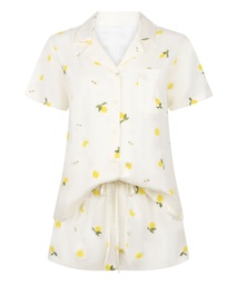 Ensemble Pyjama Citron - Blanc, Blanc, coloris