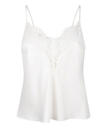 Caraco Valerie en Satin et Dentelle - Blanc