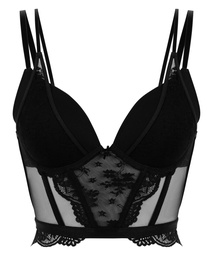 Soutien-gorge à armatures préformé push-up et longline Coco - Noir, Noir, coloris