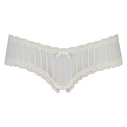 V-shaped Brazilian knickers mesh - White, Blanc, coloris