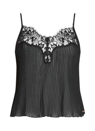 Cami en dentelle Plisse - Noir, Noir, coloris