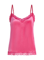 Camisole velours Dentelle - Rose, Rose, coloris