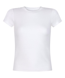 Haut de pyjama manches courtes rib crew neck - Blanc, Blanc, coloris