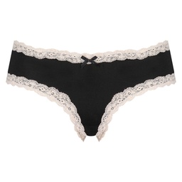 V-Shaped Microfibre Brazilian - Black, Noir, coloris