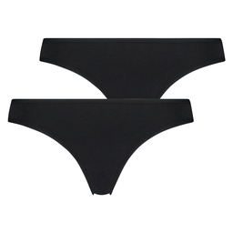 2 Cotton Thongs Kim - Black, Noir, coloris