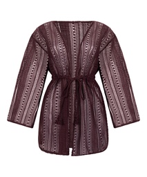 Caftan de plage en crochet - Violet, Violet, coloris