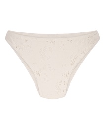 Bas de bikini échancré en crochet - Blanc