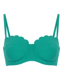 Haut de bikini sans bretelles préformé à armatures Scallop Taille E + - Vert, Vert, coloris