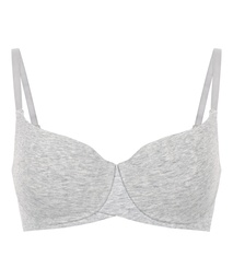 Soutien-gorge à armatures rembourré en coton - Gris, Gris, coloris