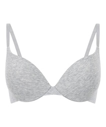 Soutien-gorge à armatures rembourré push-up en coton - Gris, Gris, coloris