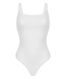 Body en coton côtelé - Blanc, Blanc, coloris