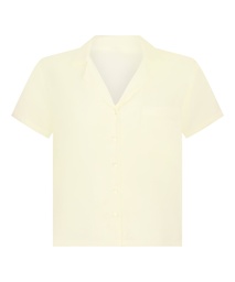 Veste à manches courtes en satin - Jaune, Jaune, coloris