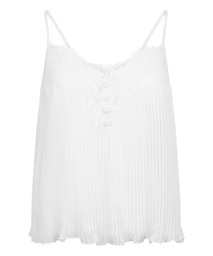 Cami en dentelle Plisse - Blanc, Blanc, coloris