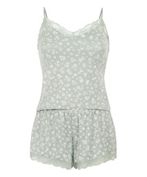 Ensemble de pyjama Jersey avec dentelle - Vert, Vert, coloris
