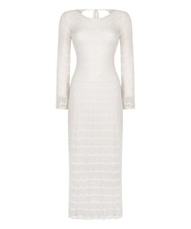 Robe maxi en crochet - Blanc, Blanc, coloris