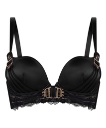 Soutien-gorge à armatures longline push-up préformé Avela - Noir