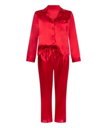 Pyjamaset Satin - Red, Rouge, coloris
