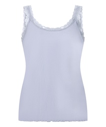 Débardeur en Jersey Côtelé avec Dentelle - Violet, Violet, coloris