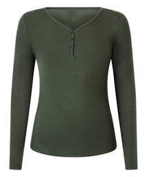 Haut de pyjama à manches longues Henley - Vert, Vert, coloris
