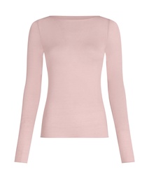 Haut avec cachemire à col bateau super soft - Rose, Rose, coloris