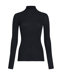 Haut avec cachemire à col roulé super soft - Noir, Noir, coloris