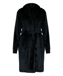 Peignoir Velours - Noir, Noir, coloris