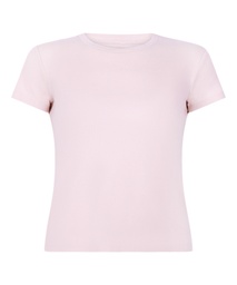 Haut de pyjama manches courtes rib crew neck - Rose, Rose, coloris